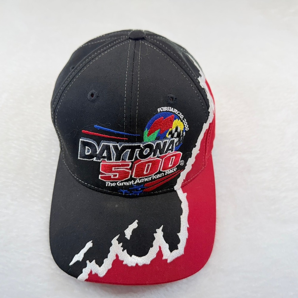 Vintage 2000 Daytona 500 NASCAR Hat Track Gear Black Red Adjustable‎ Racing Cap